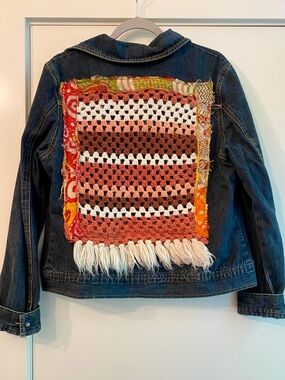 The Morgan Factory Denim Jacket with Crochet on the Back